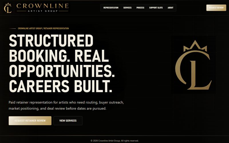 Crownline Artist Group website