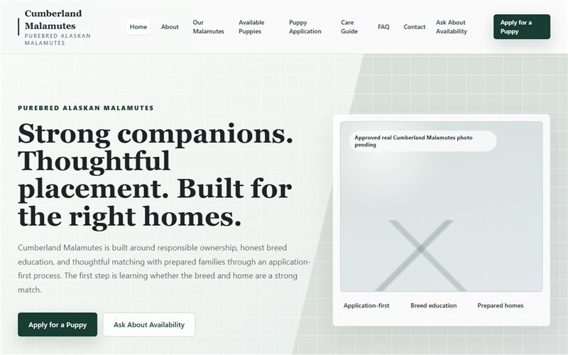 Cumberland Malamutes website