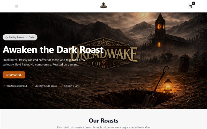 Dreadwake Coffee website