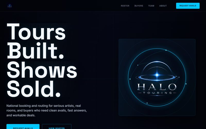 Halo Touring website