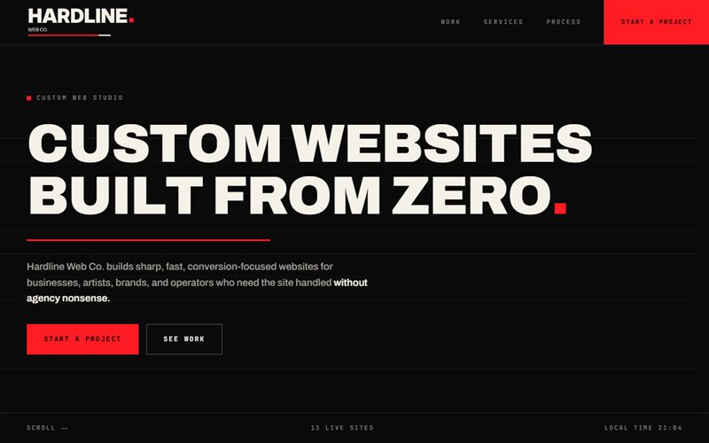 Hardline Web Co. website