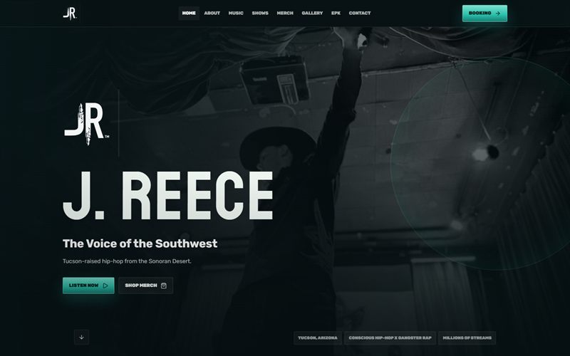 J. Reece website homepage
