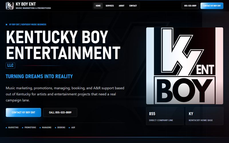 KY Boy Entertainment website