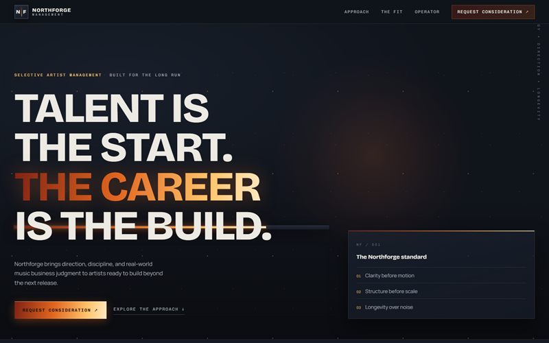 Northforge Management website homepage