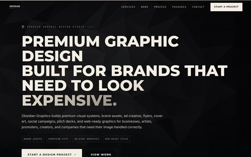 Obsidian Graphics website